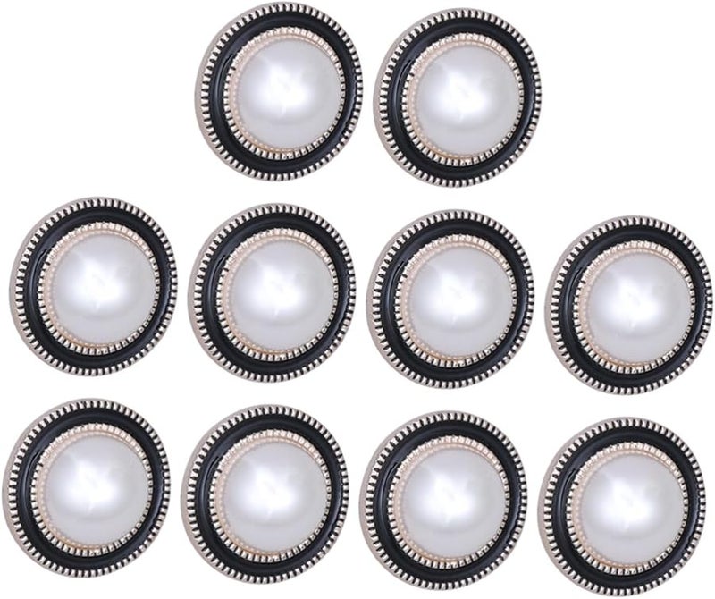 10Pcs White Round Pearl Buttons For DIY Sewing Clothes Jackets Hats Decoration - Image 1